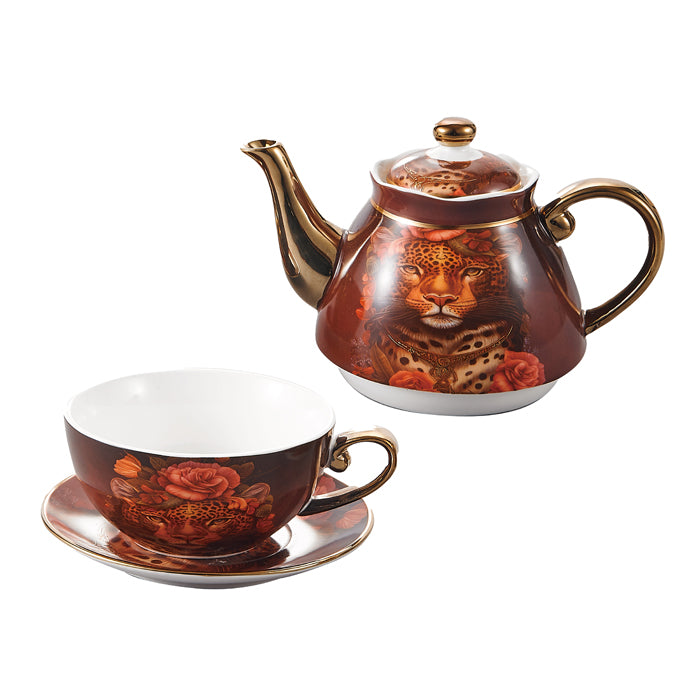 Milano China Tea for One - Pink Leopard