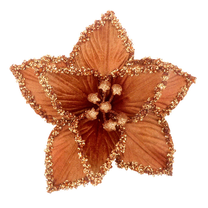Clip on Copper Poinsettia