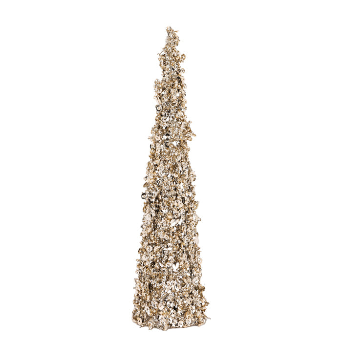 Ice Glitter Cone Tree Champagne - 2 sizes