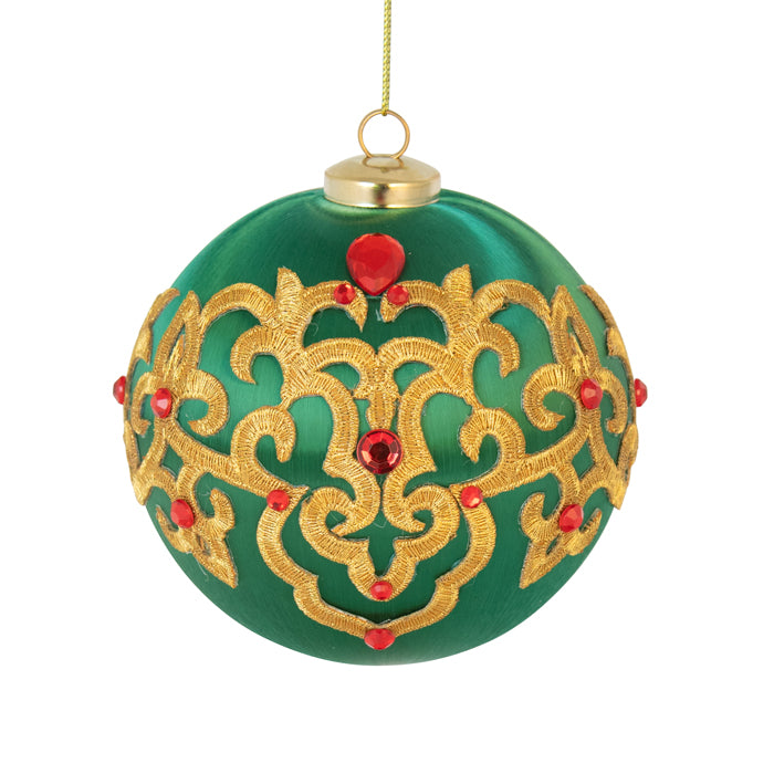 Satin Wrapped Emerald Ball