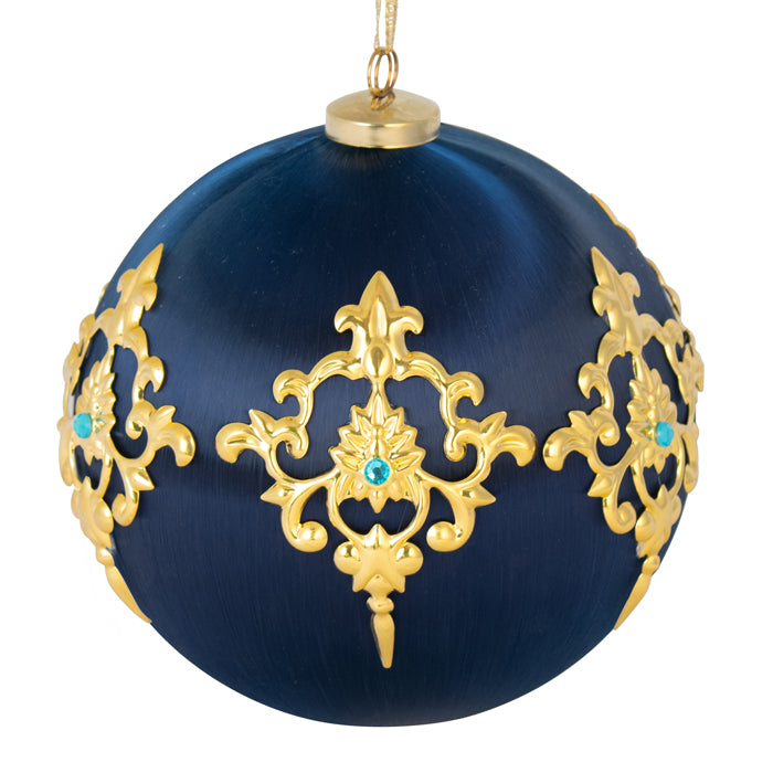 Navy & Gold Satin Bauble