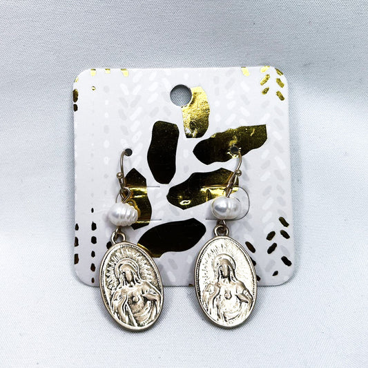 Capella Drop Angel Pearl Earrings