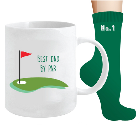 Best Dad By Par Mug & Sock Set
