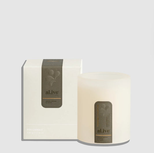 al.ive body 'Green Pepper& Lotus' Soy Candle