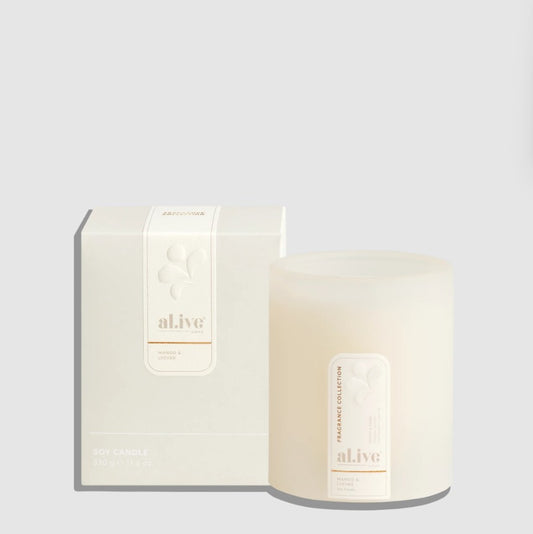al.ive body 'Mango & Lychee' Soy Candle