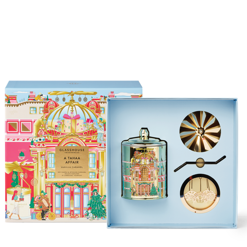 Glasshouse 380gm Candle with Spinning Carousel 2025 Christmas - Tahaa