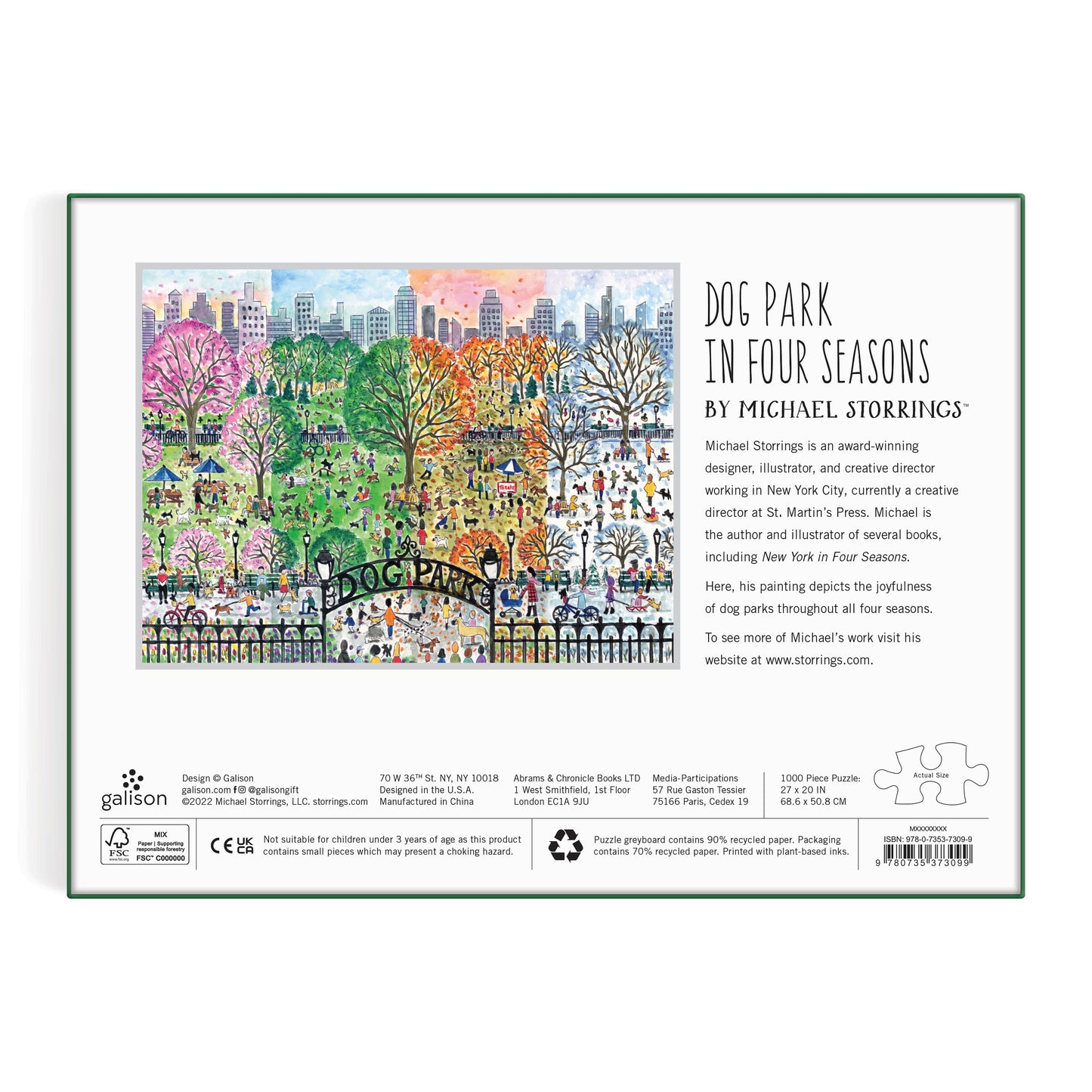 Dog Park in Four Seasons 1000 Piece Puzzle