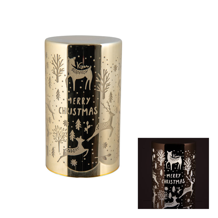 Electro LED Christmas Pillar Champagne - Small