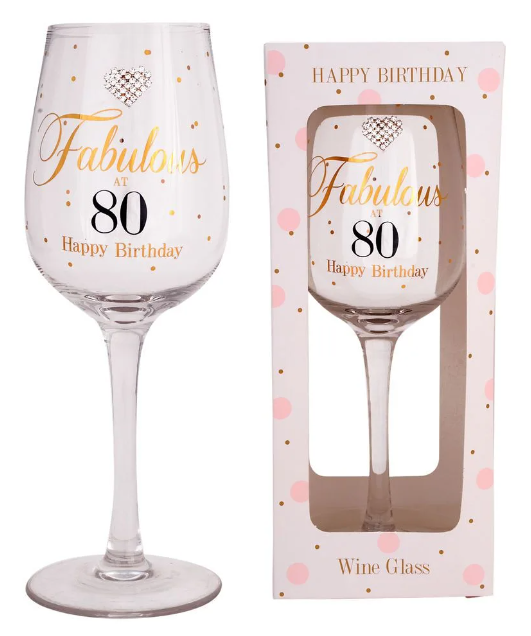 Fabulous at 80 Wine Glass