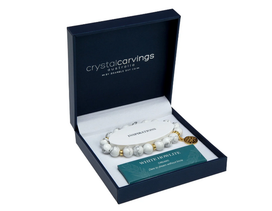 Bramble Bay White Howlite Bracelet - Gold