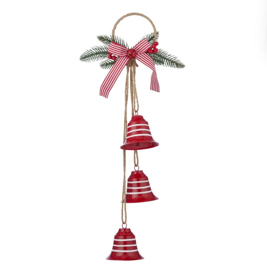 Holly Door Hanger with Bells 57cm