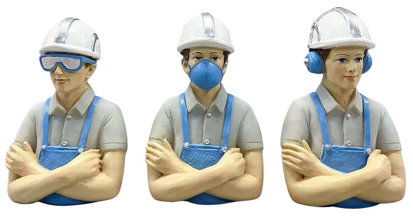 Hear, See, Speak Set of 3 Workers