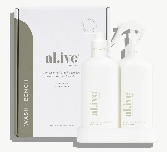 al.ive kitchen Duo 'Lemon Myrtle & Honeydew' hand wash & bench spray