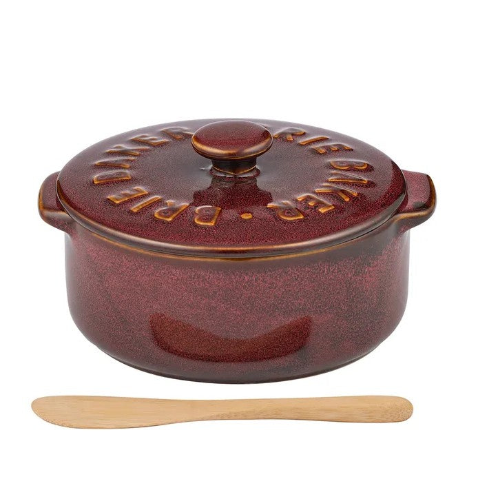 Loire Ceramic Brie Baker - Burgundy