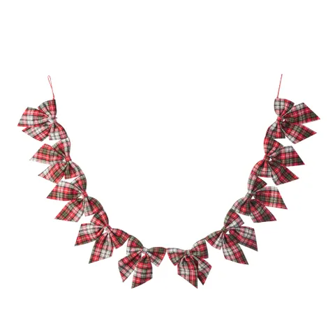 Plaid Bow Festive Garland