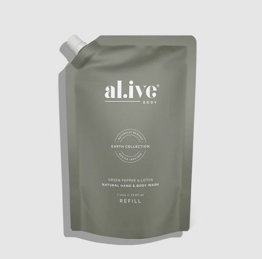 al.ive Green Pepper & Lotus Wash Refill 1 litre
