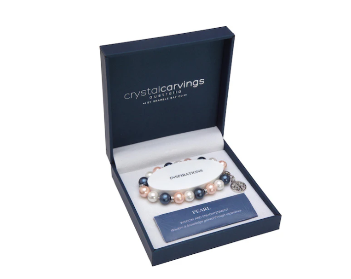 Bramble Bay Shell Pearl (White, Pink, Blue) Bracelet