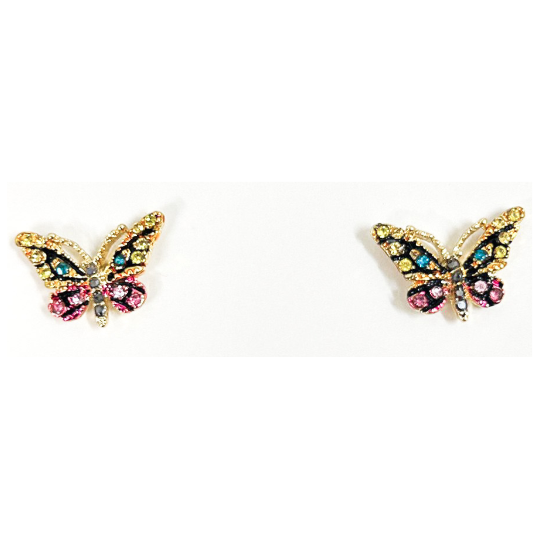 Brightly Coloured Butterfly Stud Earring - 2 Styles