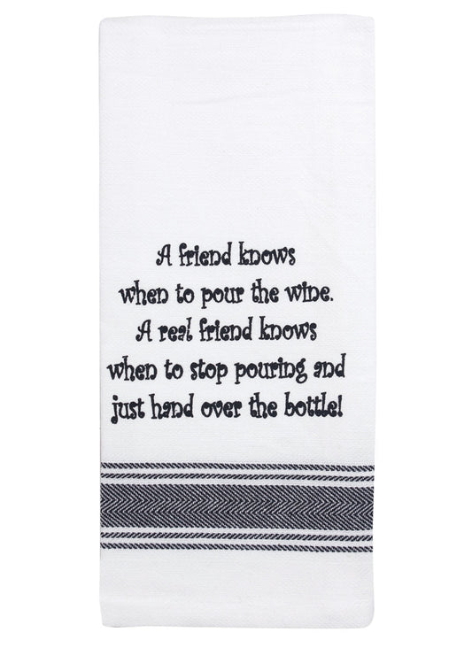 Tea Towel "Real Friend" Saying