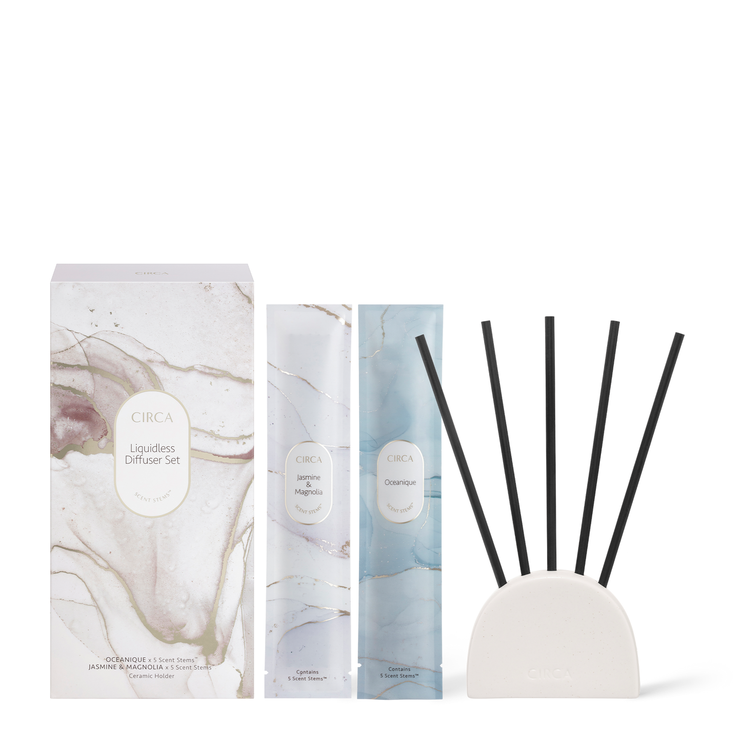 Circa Oceanique & Jasmine + Magnolia Liquidless Diffuser Set