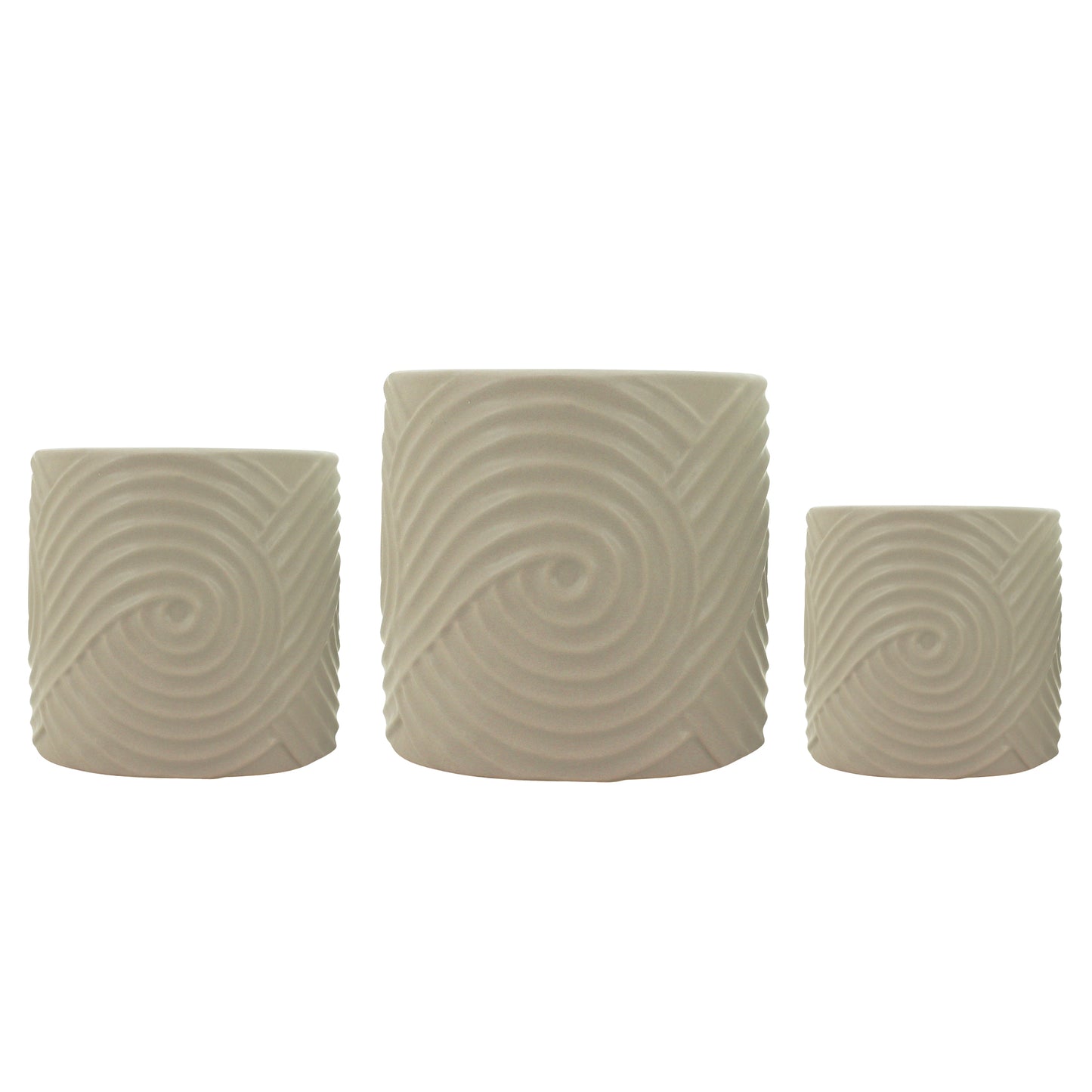 NF "Swirling" Planter Pot Taupe 14x13cm