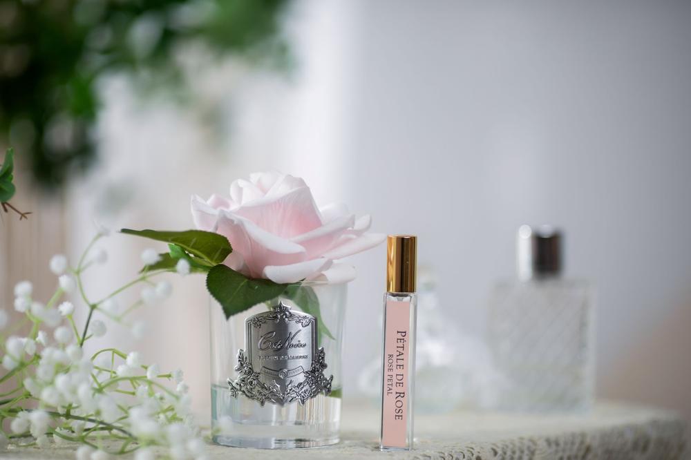 Cote Noire Single Rose "French Pink" Clear/Silver