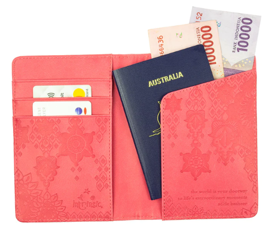 Intrinsic Passport Wallet "Let Your Heart Sing" Coral crush