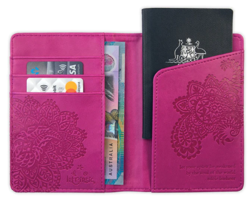 Intrinsic Passport Wallet "Follow Your Heart" Plum cherry