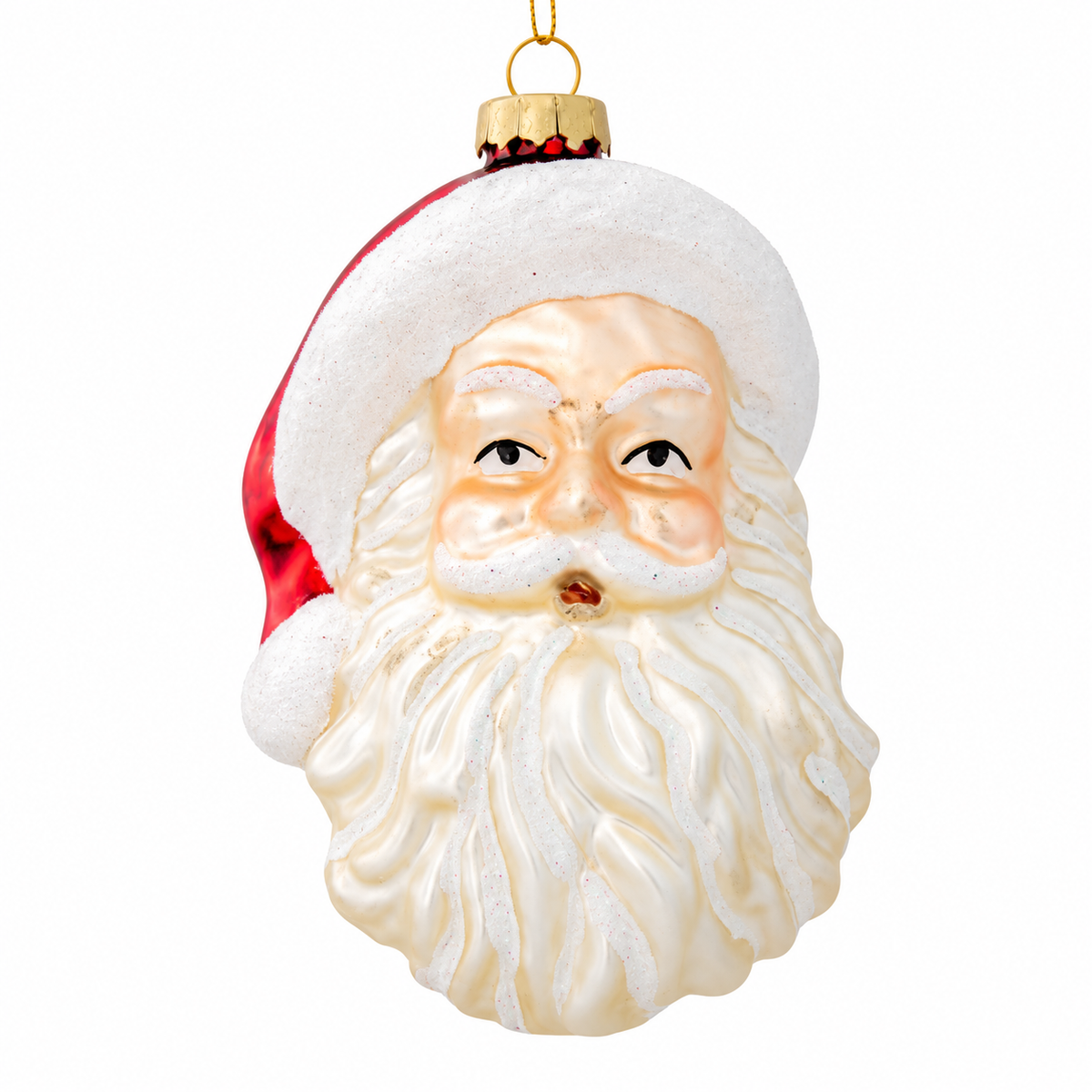 Glass Hanging Santa Head - 2 styles