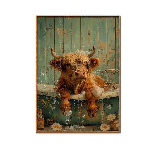 Highlander Bubbles in Bath Wall Art