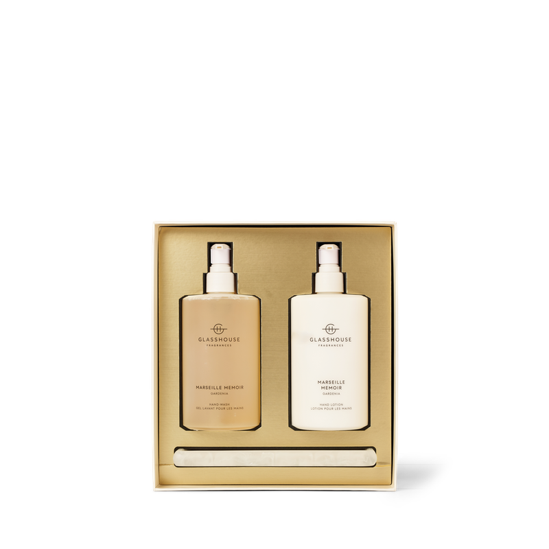 Glasshouse Hand Care Duo Set Christmas 2025 - 450ml Hand Lotion & 450ml Hand Wash Marseille Memoir
