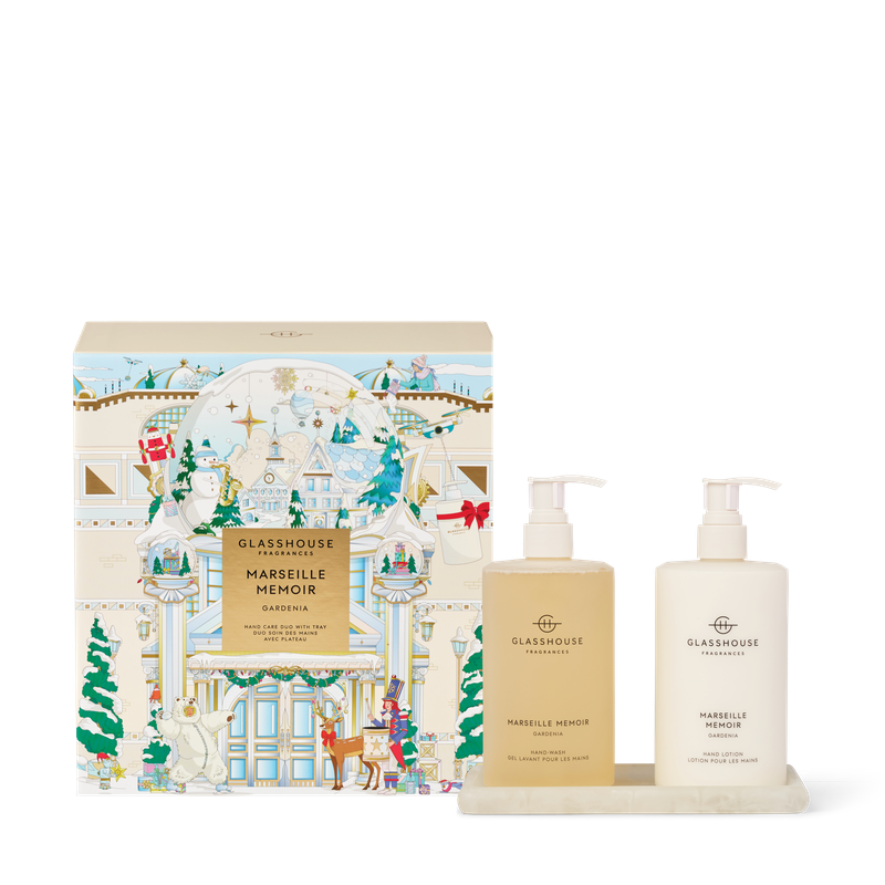 Glasshouse Hand Care Duo Set Christmas 2025 - 450ml Hand Lotion & 450ml Hand Wash Marseille Memoir
