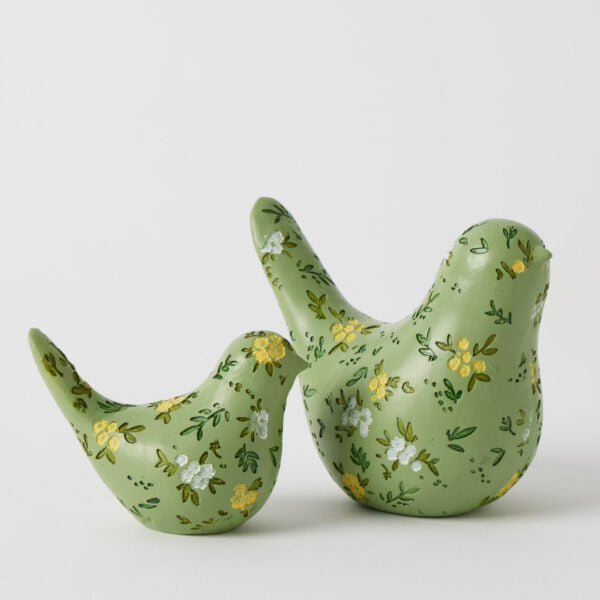Blooming Bird Sculpture Large - Green