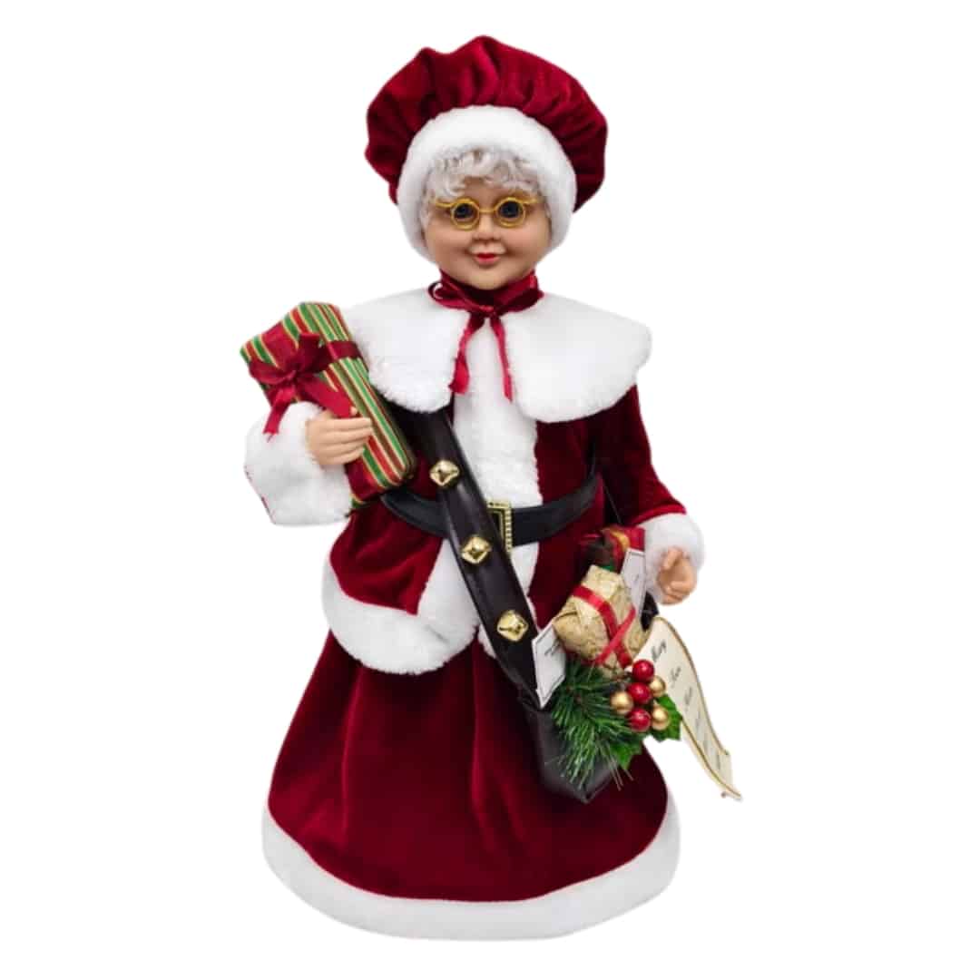 Mrs Claus Holding Gifts