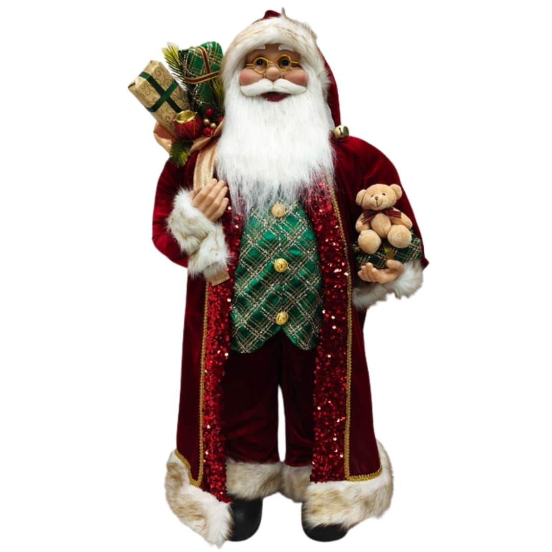 Standing Santa with Gifts & Teddy