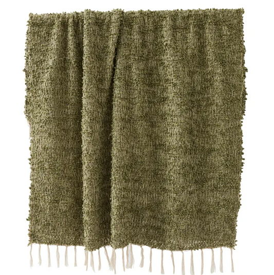 Burbujeo Cot Blend Throw Olive