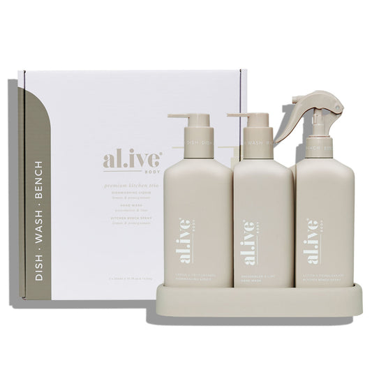 al.ive body - Dishwashing Liquid, Bench Spray & Hand Wash Trio