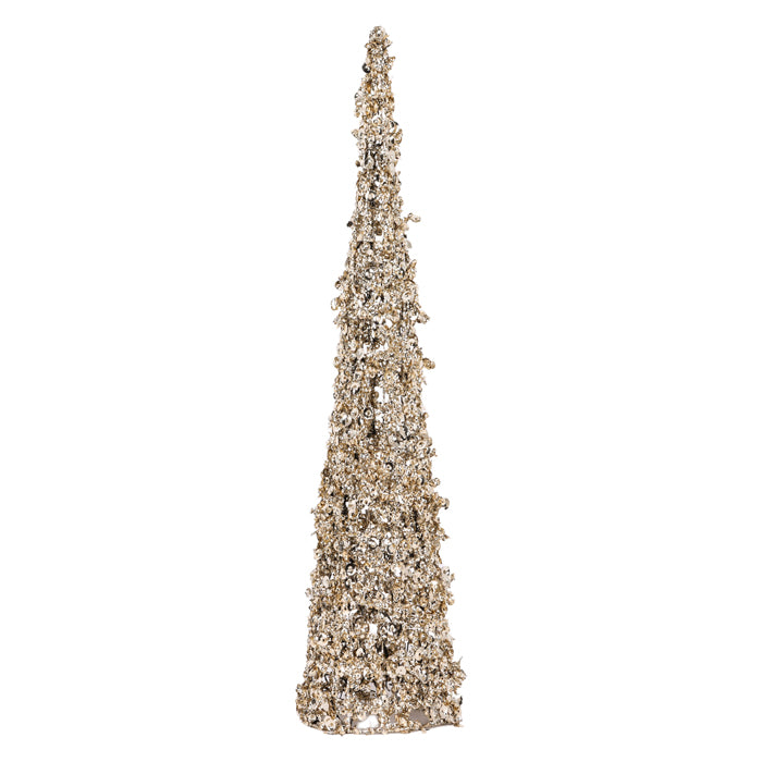 Ice Glitter Cone Tree Champagne - 2 sizes