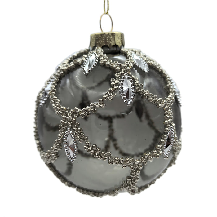 Black & Jewel Glass Bauble