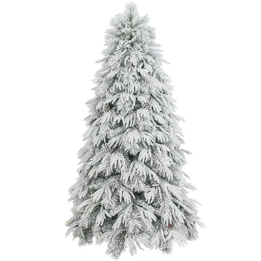 Snow Flocked Alpine Pinecone Tree
