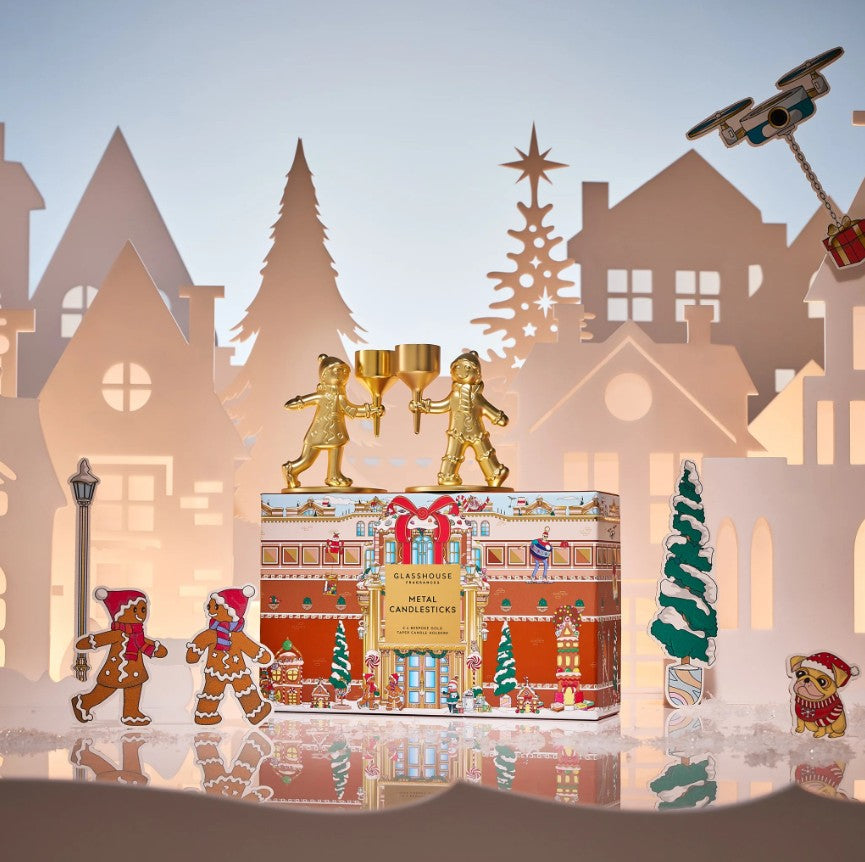 Glasshouse Metal Candlestick Set of 2 - Christmas 2025