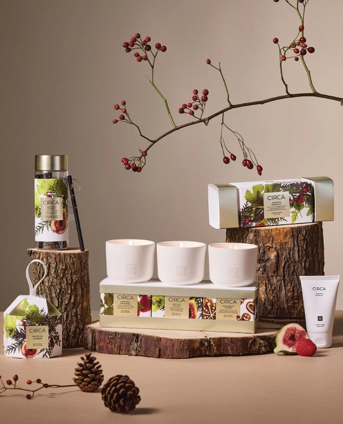 Circa 3x70gm Candle Trio - White Fig & Cedar, Gingerbread Cookies, Raspberry & Rhubarb