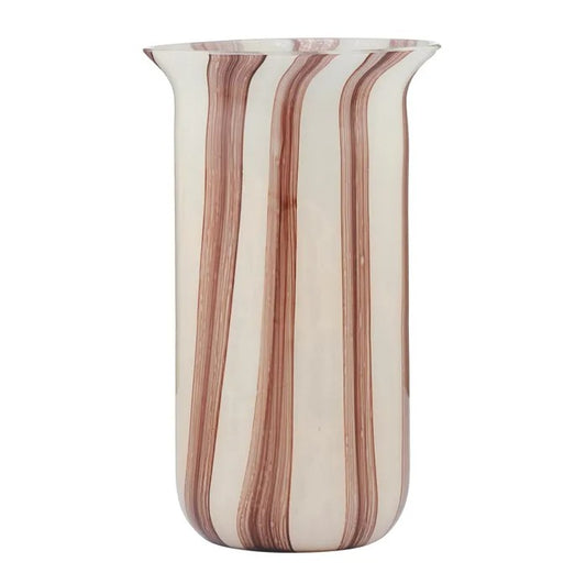 Claudia Glass Vase Ivory/Russet