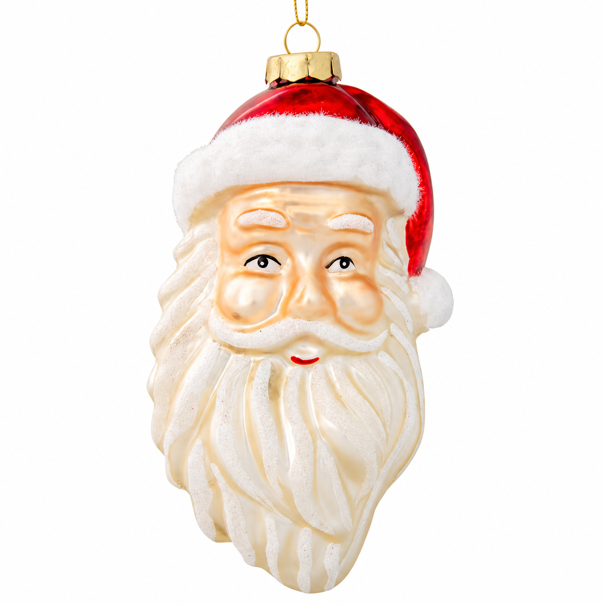 Glass Hanging Santa Head - 2 styles