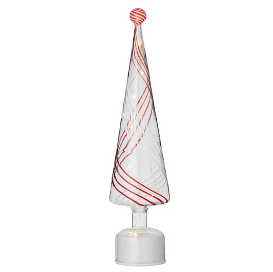 Spiraled Cone Red & White Christmas Tree