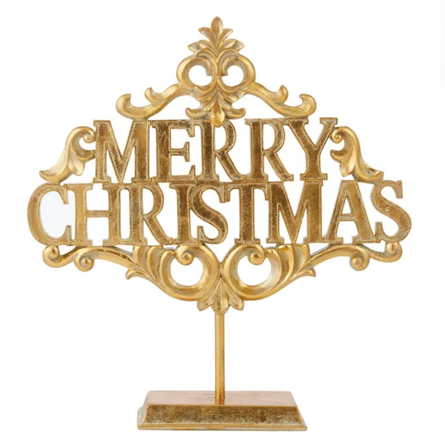 Gold Merry Christmas Stand