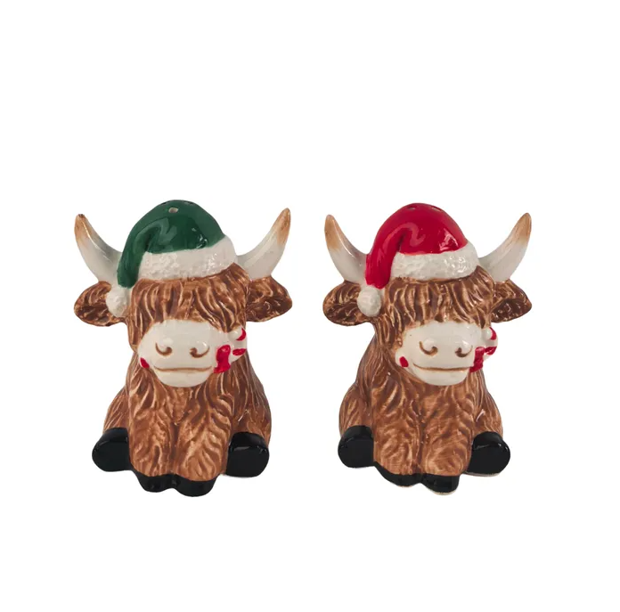 Christmas Highland Cow S&P Shaker