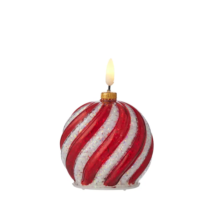 Holiday Swirl Ball Flameless Candle - 2 sizes