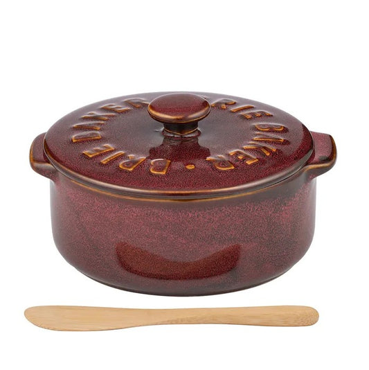 Loire Ceramic Brie Baker - Burgundy