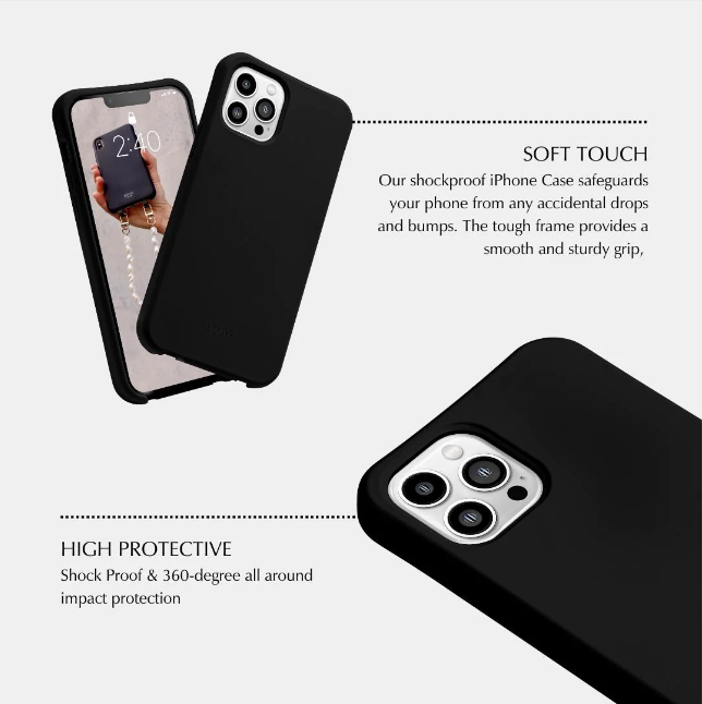 Le Cafe Noir Black Crossbody Phone Case - iPhone XS Max